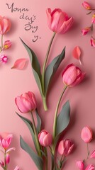 Wall Mural - AI Generated Image Womenâ€™s Day template with pink empty space