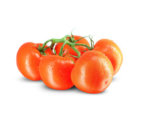 bunch of five ripe tomatoes