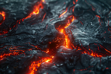 Intense close-up of molten lava flow, apocalypse, hell, inferno symbol, hi-res wallpaper background