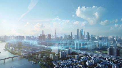 Poster - a smart city where iot sensors and ai optimize energy usage, traffic flow, waste management, and pub
