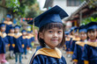 Graduation Day for Young Children.  Generated Image.  A digital rendering of a young child on graduation day.