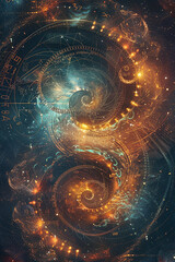 Wall Mural - astrology, numerology, occult sciences, space and constellations, esoteric banner, tarot cards, fort