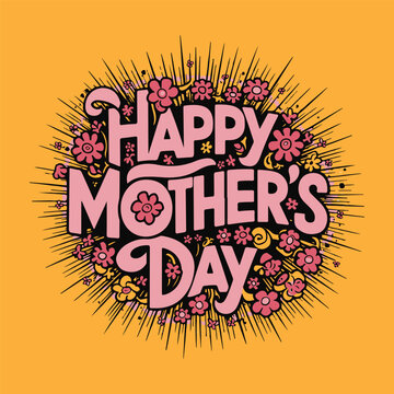 Free Vector Mother's day typography design template