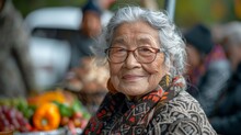 Elderly Neighbors Enjoying A Neighborhood Barbecue, Strengthening Bonds And Fostering A Sense Of Community Spirit.