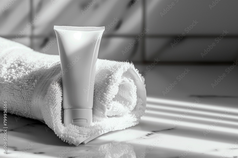 Blank cosmetic plastic white tube mockup cream lotion gel packaging ...