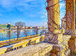 Danube River from the Castle Garden Bazaar, Budapest, Hungary