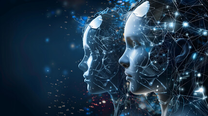 Poster - a society where universal basic income is facilitated by automated wealth distribution systems powered by AI and blockchain.
