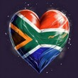 heart painted with South Africa flag ,generated by AI
