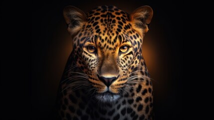 Canvas Print - Powerful Leopard Portrait