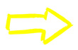 Stempel oder Pinsel Pfeil in gelb als gemalter Hinweis