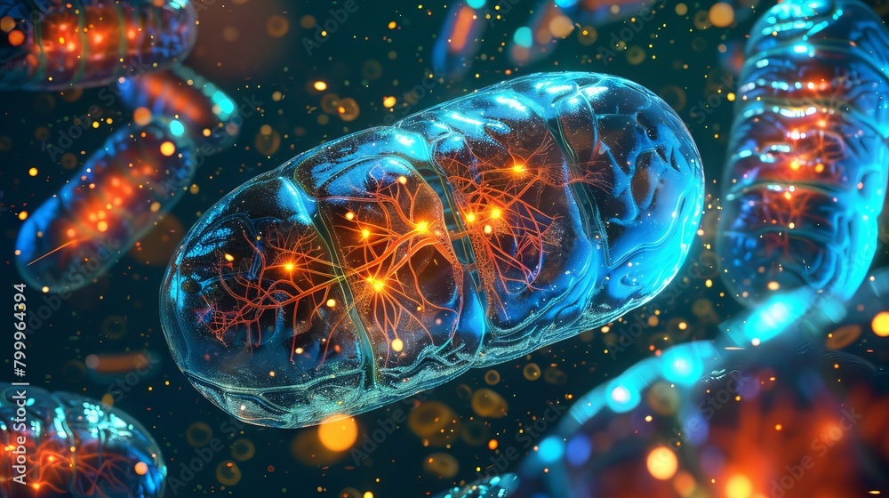 Dynamic cellular respiration: mitochondria powering energy production ...