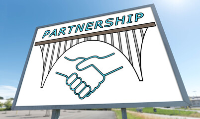 Sticker - Partnership concept on a billboard