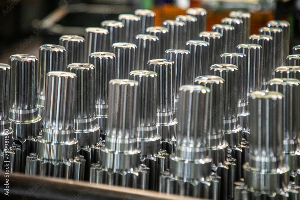 A Line Components metal components in a production line. machined metal parts and ...
