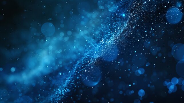 Mesmerizing dark blue abstract background with glowing particle accents - captivating vector illustration of elegance and mystery