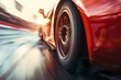 Blurry background with speeding race car on track in motor sports. Concept Motorsport Photography, High Speed Action, Blurred Background, Race Car Track, Dynamic Shots