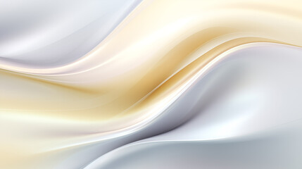 Fototapete - Abstract white wavy background with streaks of gold color. Textured backdrop. Elegant white modern architecture art.