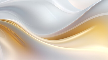 Fototapete - Abstract white wavy background with streaks of gold color. Textured backdrop. Elegant white modern architecture art.