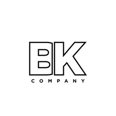 Poster - Letter B and K, BK logo design template. Minimal monogram initial based logotype.