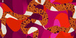 Unique exotic hand drawn abstract snakes pattern. Dynamic fashionable print. Vector template for design. 