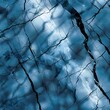 Abstract Blue Marble Texture With Black Cracks Background, Overhead View, Sunlight, Shadows