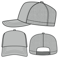 Wall Mural - Trucker hat cap vector illustration. Caps mock up editable	