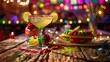 Festive margarita cocktail on a celebratory table Cinco De Mayo