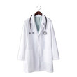 © Zeeshan - Doctors white coat with stethoscope on hanger