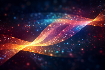 Wall Mural - blue and orange holographic abstract wave, background or pattern, creative design template