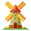 colorful illustration of windmill