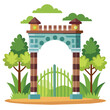 colorful illustration of park zoo