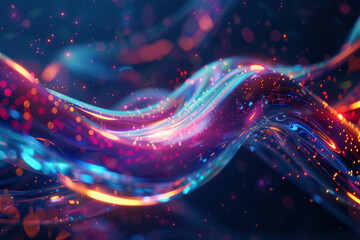 Wall Mural - blue and pink holographic abstract wave, background or pattern, creative design template