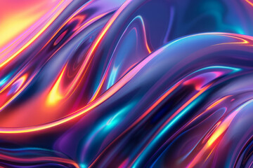 Wall Mural - blue and pink holographic abstract wave, background or pattern, creative design template