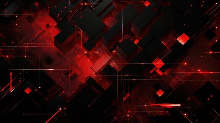 Wall Mural - red and black abstract digital background.