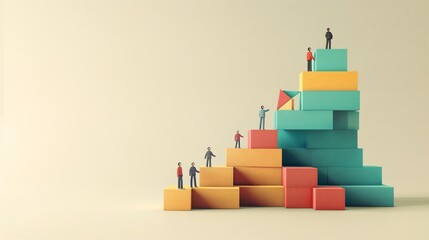 Abstract Corporate Growth Concept with Colorful Blocks