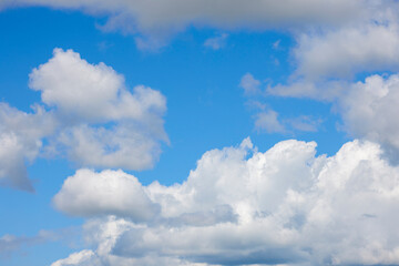 beautiful landscape with cloudy summer sky.