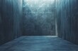 Minimalist Concrete Hallway with Blue Lighting
