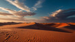 Sunset view to Tin Merzouga dune at Tassili nAjjer national park, Algeria
