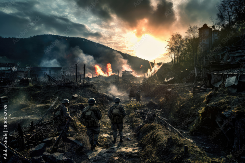 荒地, 戦場, 崩壊, 戦争, 破壊, 草原, 危険, wasteland, battlefield, collapse, war ...