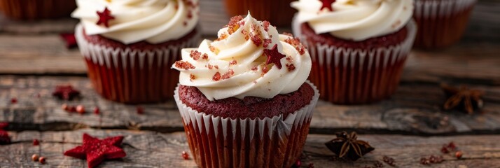 Patriotic 4th of july cupcakes and desserts with red, white, and blue decorations