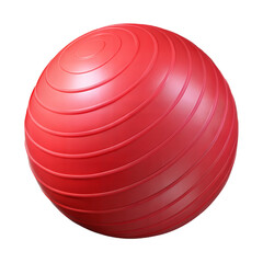 Red exercise ball on a transparent background