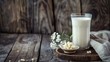 milk cottage cheese on a wooden background. selective focus