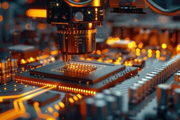 Poster - Precision machinery manufacturing microchip