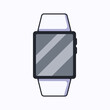 Smartwatch Vector Isolated Flat Illustration. Perfect for different cards, textile, web sites, apps