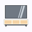 Tv Set Vibrant Flat Picture. Perfect for different cards, textile, web sites, apps