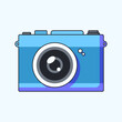 Photo Camera Vivid Flat Illustration. Perfect for different cards, textile, web sites, apps