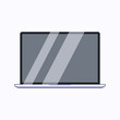 Laptop Isolated Flat Illustration. Perfect for different cards, textile, web sites, apps