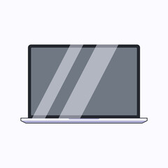 Fototapete - Laptop Isolated Flat Illustration. Perfect for different cards, textile, web sites, apps