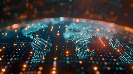Poster - Glowing Data Points and Network Connections Illustrating Digital Connectivity