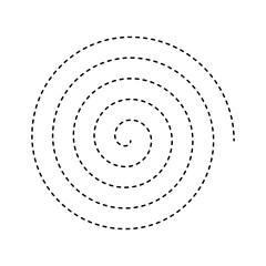 Wall Mural - A simple spiral of dashed line isolated on a transparent background – Vector illustration