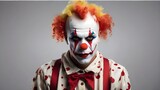 Isolated scary clown on a clear background